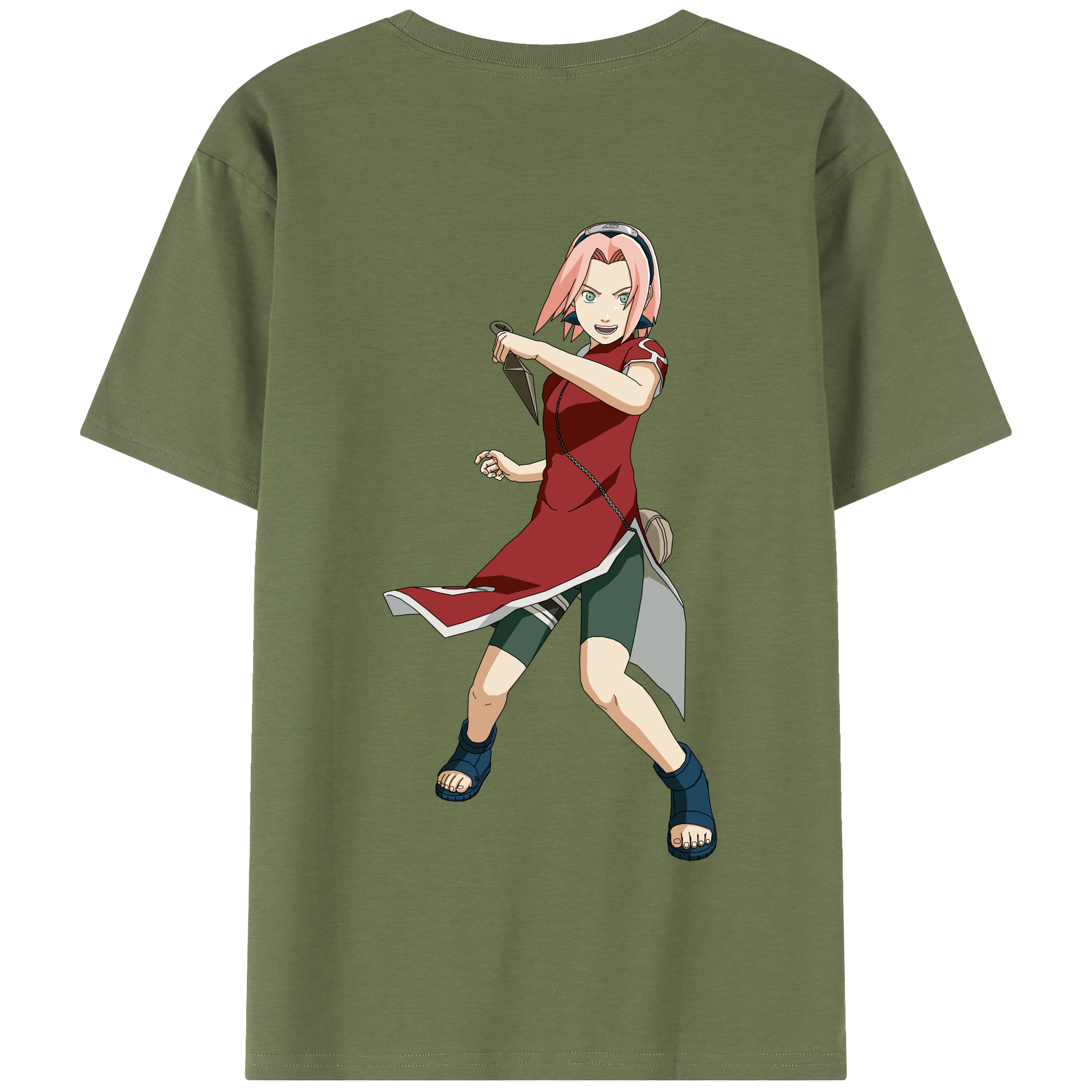 （画像用） NARUTO -ナルト- 春野サクラ Haruno Sakura 綿100％半袖Tシャツ（背面プリント）